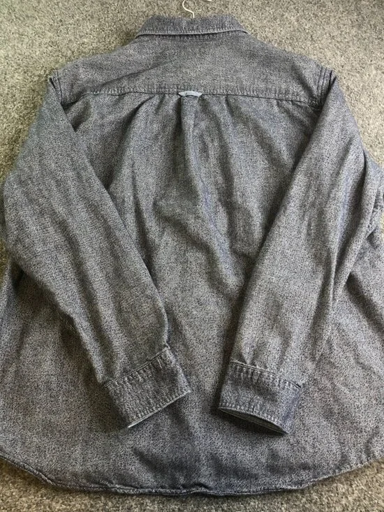 Carbon 2 Cobalt Shirt Mens Large Blue Cotton Yak Chest Flap Pockets Button - Picture 8 of 9